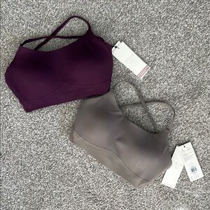 Calia Restore Strappy Back Bra Set - Purple and Dark Gray